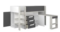 Trasman Yolo halfhoogslaper met kastjes en bureau wit grijs eiken antraciet