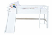 Hoppekids Premium halfhoogslaper rechte trap glijbaan 120x200 wit