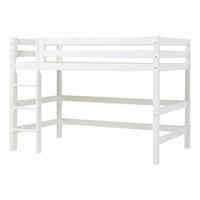 Hoppekids Premium middel hoogslaper rechte trap 120x200 wit