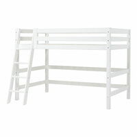 Hoppekids Premium middel hoogslaper schuine trap 120x200 wit