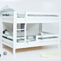 Hoppekids Premium stapelbed rechte trap + 1/2 uitval 120x200 wit