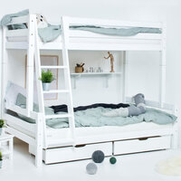 Hoppekids Premium Family stapelbed schuine trap 120x200 wit