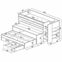Trasman Spectra stapelbed met bureau 90x200 wit cascina 