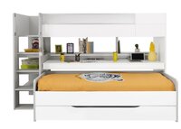 Gautier Dimix hoogslaper met uittrek bureau en logeerbed 90x200 grijs - wit