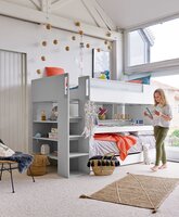 Gautier Dimix hoogslaper met uittrek bureau en logeerbed 90x200 grijs - wit