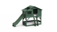 boomhut stapelbed jungle groen glijbaan