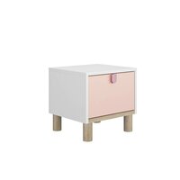 Lucia nachtkastje wit roze eiken look