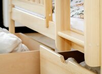 Bari stapelbed met logeerlade massief grenen 90x200 naturel