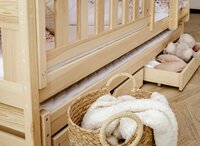 Bari stapelbed met logeerlade massief grenen 90x200 naturel