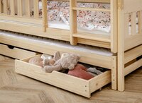 Bari stapelbed met logeerlade massief grenen 90x200 naturel