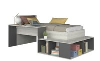 Trasman Cesaro compact bed 90x200 met bureau en kast antra - eiken 