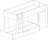 Trasman Adrano stapelbed met bedlade 90x200 roze 