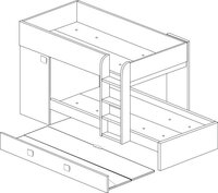 Trasman Mineo stapelbed met bedlade 90x190 wit 