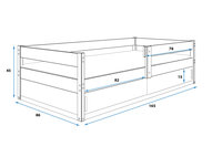 Latiano peuterbed 80x160 grijs * inclusief matras