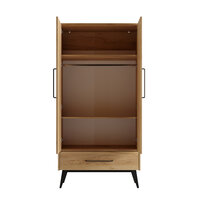 Retro 2 deurs kast laden eiken look