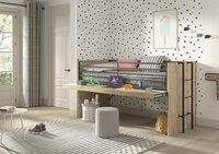 Sam halfhoogslaper met bureau 90x200 eiken look