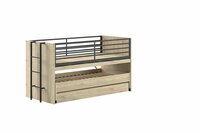 Sam stapelbed met bureau en lade 90x200 licht eiken look