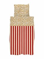 snurk movie night dekbedovertrek rood wit 140x200