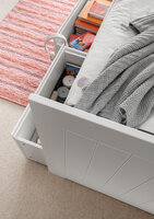 Emma bedbank 90x200 + 3 grote opbergladen wit 