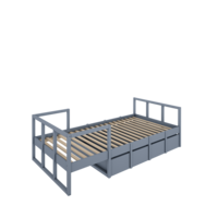 Tweens 1-persoons bed 90x200 zacht blauw