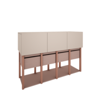 Tweens wandkast zand koraal roze