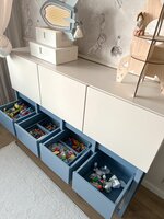 Tweens wandkast zand blauw