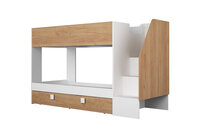 Trasman Easy 90x200 3 persoons stapelbed met zij trap wit -eiken