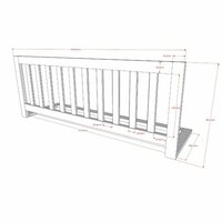 Fritz bedbank met lade 90x200 massief grenen wit