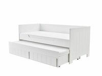 voorbeeld bed in wit lade op wielen