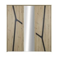 Gami Alana 3 deur kast met spiegel eiken naturel decor