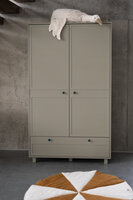 Vintage 2 deurs kast met lade eucalyptus