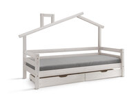 Infans huis bedbank 90x200 grenen wit
