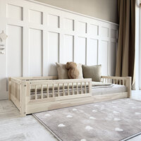 Basic Slats Montessori laag bed 90x190 onbehandeld hout