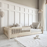 Basic Slats Montessori laag bed 80x160 onbehandeld hout