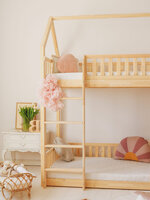 Bianco Montessori huis stapelbed 90x190 onbehandeld hout
