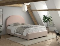 Moon twijfelaar opbergbed gestoffeerd 140x200 roze