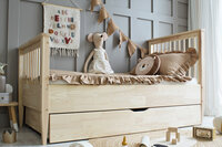Boho classic ronde spijl 90x200 met lade massief grenen