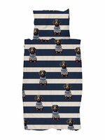Snurk Pierre overtrek 140x200 blauw wit hondje