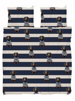 Snurk Pierre overtrek 200x200 blauw wit hondje