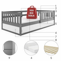 Strudano peuterbed 80x160 grijs