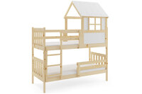 Kandria huis stapelbed 90x190 massief grenen naturel 