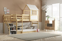 nardo huis bed met zijtrap 90x200 grenen