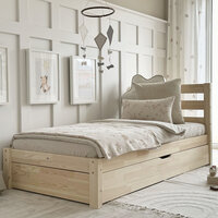 Simple bed 90x190 met lade grenen massief