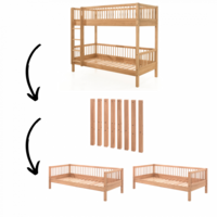 optie extra set poten voro ombouw tot 2 lage bedden