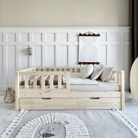 Basic David plus Montessori bed 90x200 met lade pure wood