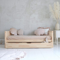 Basic Classic plus bed 80x160 met lade onbehandeld hout