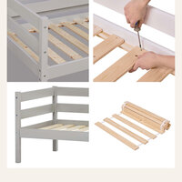 Eco comfort peuterbed 70x160 grenen Dove grey