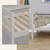 Eco comfort peuterbed 70x160 grenen Dove grey