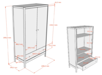 Swingo 2 deurs kast clay
