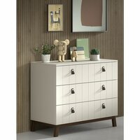 sezane commode 3 laden klei walnoot